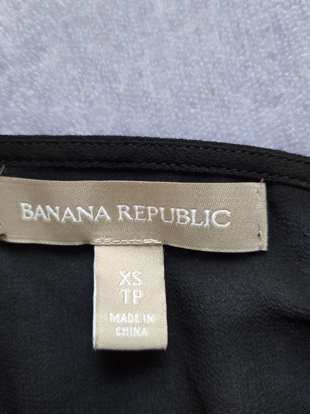 Banana Republic Black Long Sleeve Knit Top with Sheer Yoke - Picture 6 of 7
